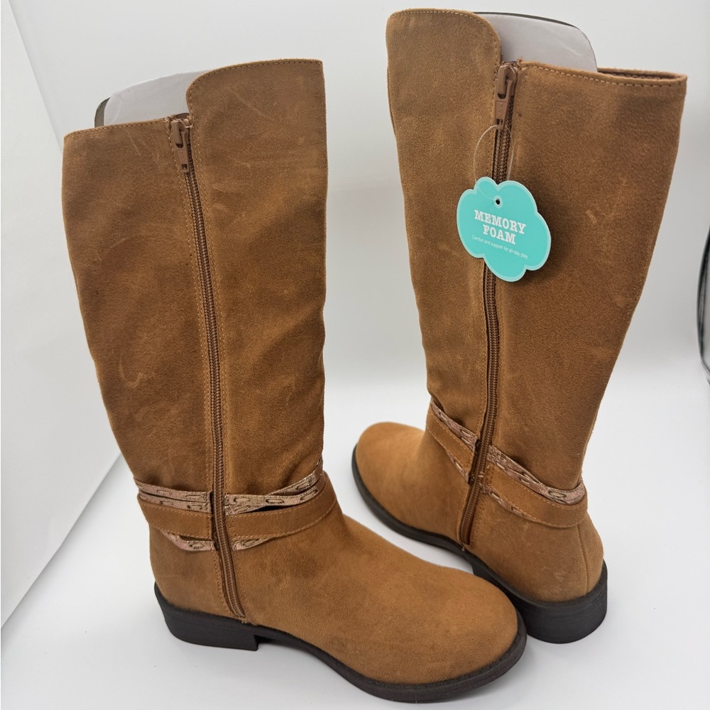 Girls Chestnut Riding Boots Memory Foam Size 3 - Picture 3 of 5